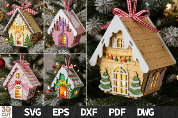 3D Christmas House Ornament Bundle Review for Winter Amp Creators