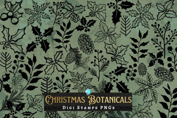 Christmas Botanicals Digi Stamps Clipart Review for Illustrations