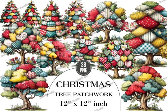 Christmas Tree Patchwork Clipart Review for Real Embroidery Projects