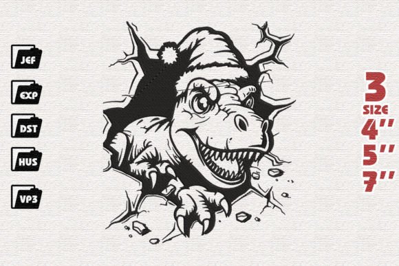 Cute Dinosaur Embroidery Design for Dinosaurs Branding