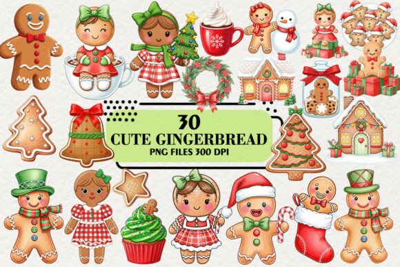 Cute Sweet Christmas Gingerbread Clipart Review
