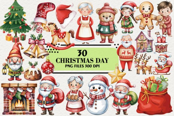 Kawaii Christmas Day Clipart Bundle Review for Commercial Designers