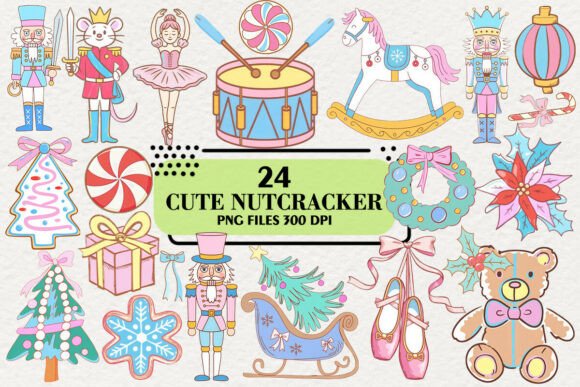 Kawaii Christmas Nutcracker Stickers: Festive Illustrations for Local Business Branding