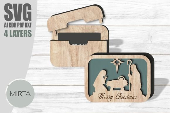 Nativity Gift Card Holder Svg, Laser Cut