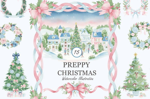 Preppy Christmas Clipart Set, Warercolor: A Seller’s Review of Seasonal Illustrations