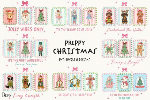 Preppy Christmas Holiday Bundle Png: A Designer’s Review for Seasonal Illustrations