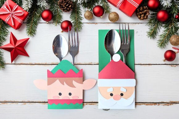 Santa Elf Silverware Sleeve SVG Review