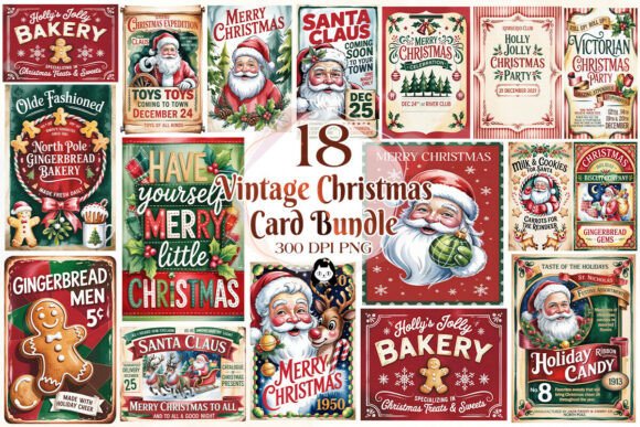 Vintage Christmas Card Quotes Bundle: A Timeless Graphic Design Asset for Seasonal Content