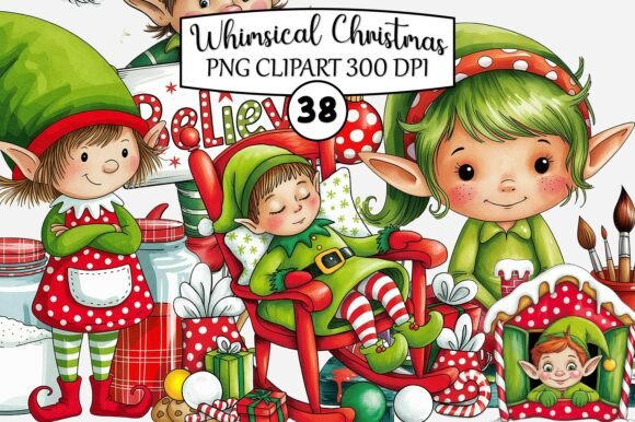 Whimsical Christmas Elf Illustrations for Holiday Marketing